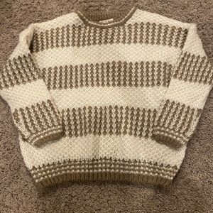 Brown and cream striped sweater
